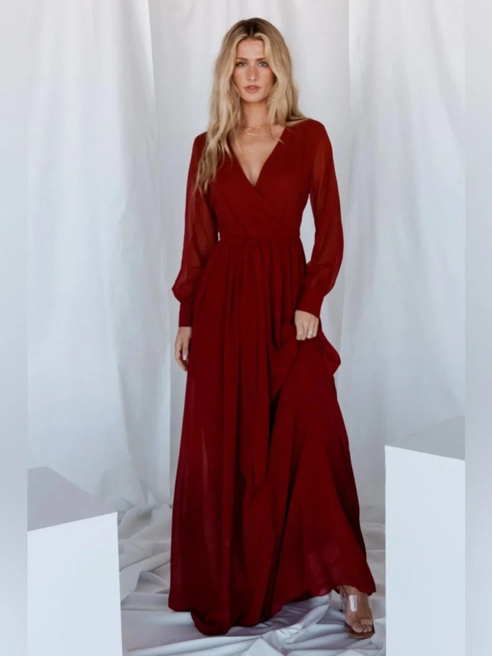 Baltic Born Lydia Maxi Dress Burgundy 1X XL - Picture 3 of 16